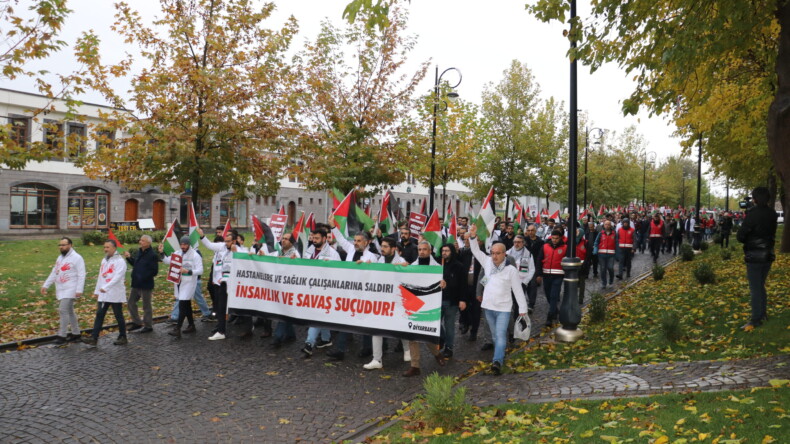 Diyarbakırlı Doktorlar, Sessiz Yürüyüş ile İsrail’i Protesto Etti!