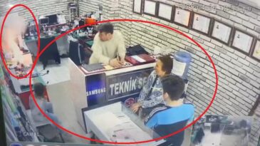 Diyarbakır’da telefon bataryasının patlama anı kamerada