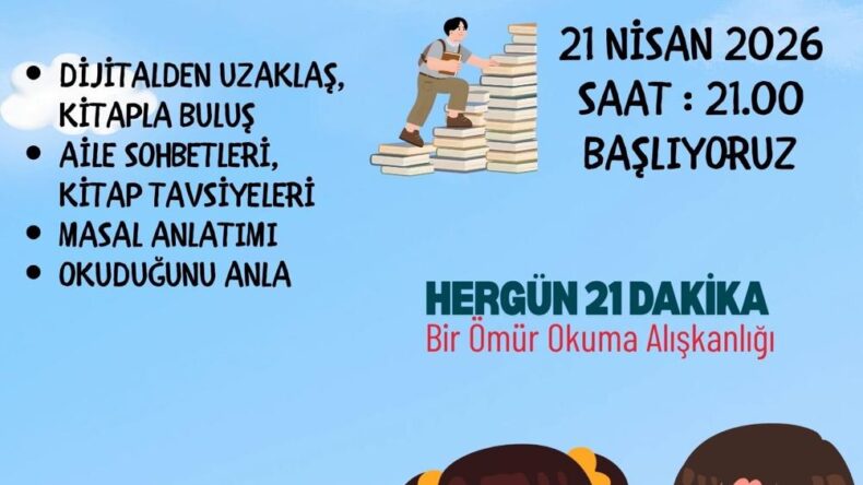 Kocaköy’de ‘Ailece okuyoruz’ projesiyle, her gün 21.00’de 21 dakika kitap okuyorlar