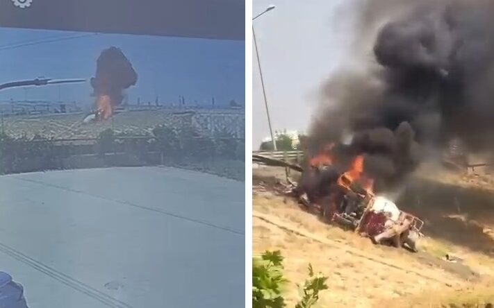 Beton Mikseri Şarampole Devrilip Alev Aldı; O Anlar Kamerada